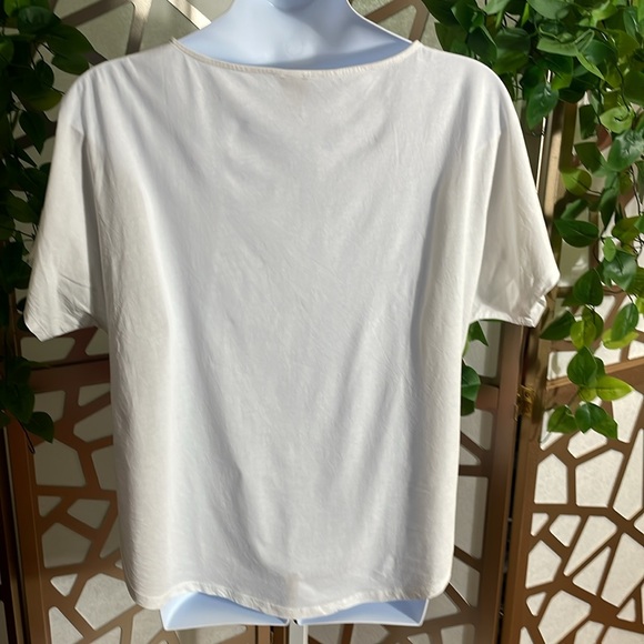 Chico's Embellished Mixed Media Top, XL - Picture 3 of 5